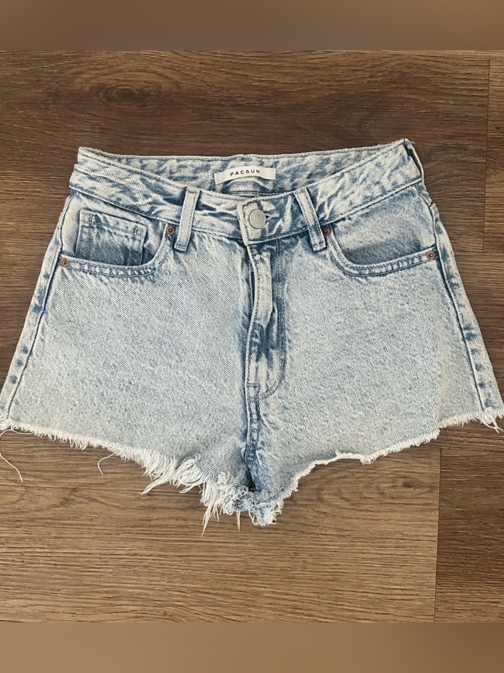 PacSun Light Wash Denim Cutoff Shorts - Pale Blue